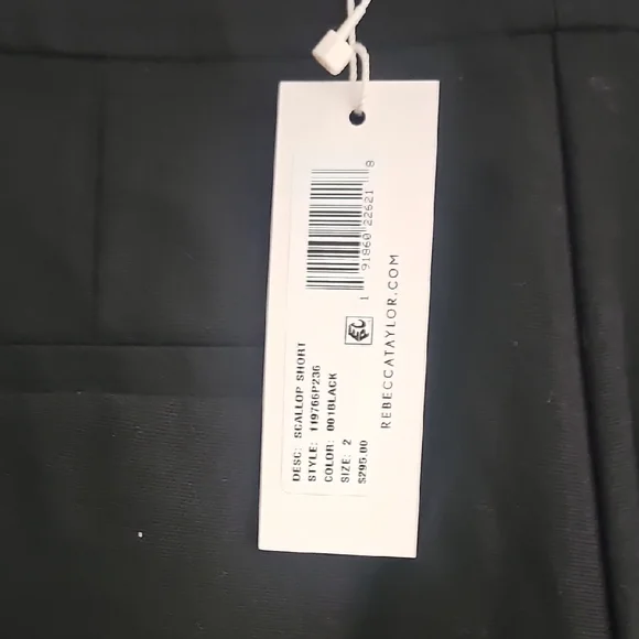 Rebecca Taylor Black High Waist Scalloped Shorts.. #390 - Picture 5 of 13